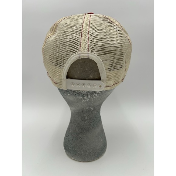 Vintage 80s Oklahoma Sooners NCAA College Red Snapback Hat AJD SuperStripe - Picture 4 of 8